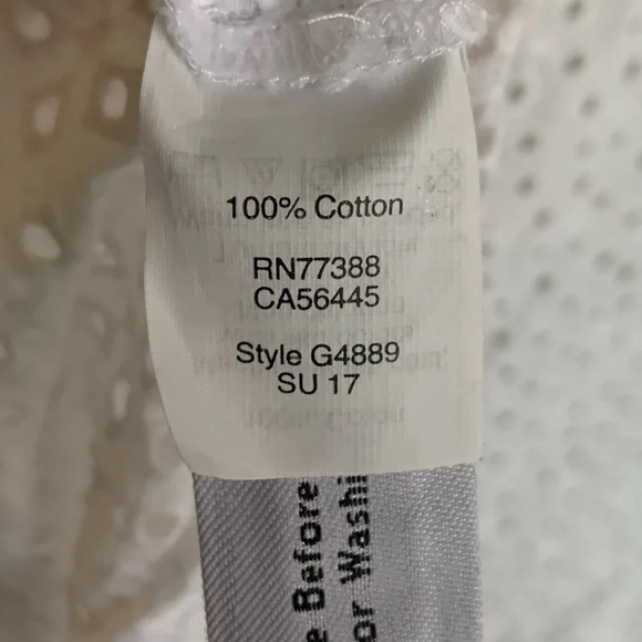 Madewell Eyelet Bell-Sleeve Shirt White Sz XS - Picture 5 of 5